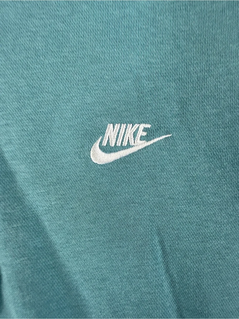 Nike Men's Teal Pullover Hoodie with White Swoosh